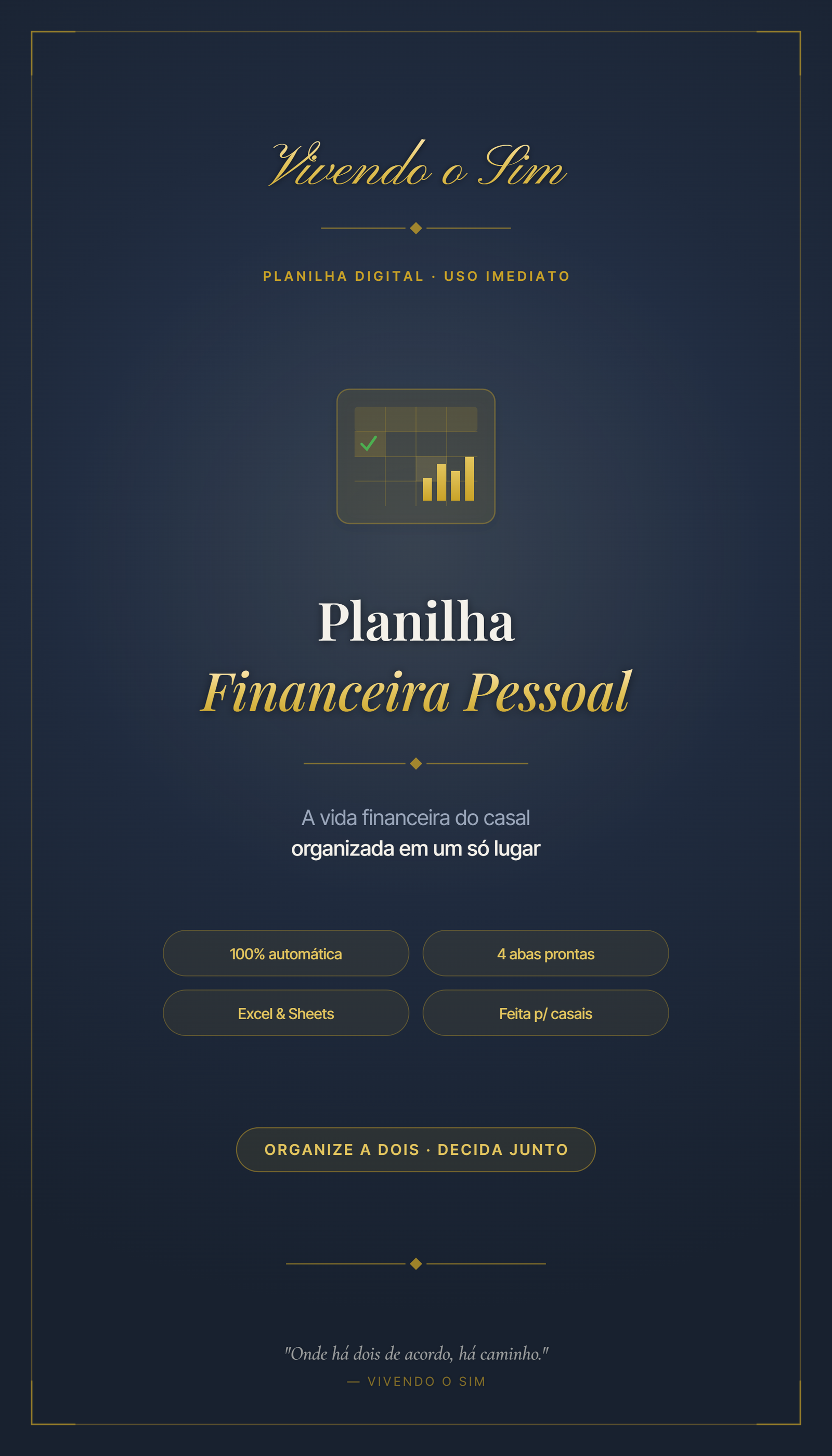 Capa da Planilha Financeira Pessoal